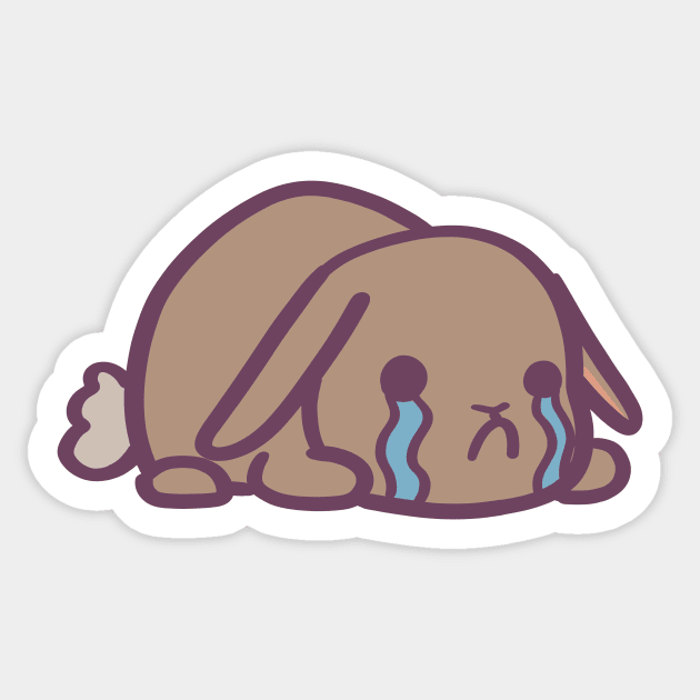 Crying Bunny Rabbit Sticker by ThumboArtBumbo